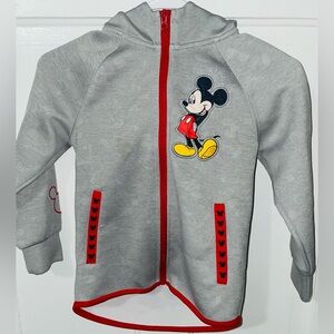 Jockey Gray and Red Kids Hoodie with Mickey Mouse